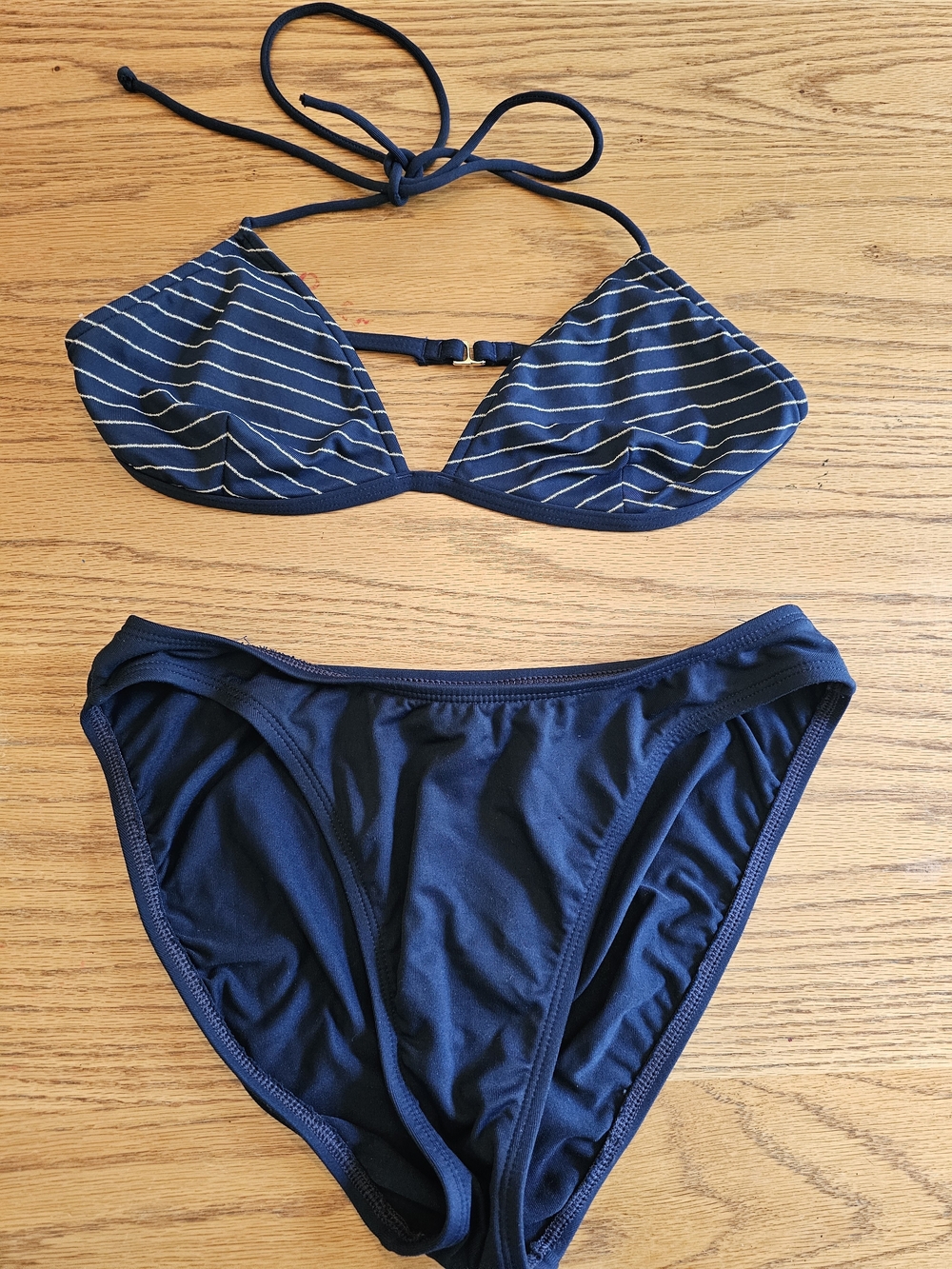 Tommy Hilfiger Navy Striped Triangle Bikini